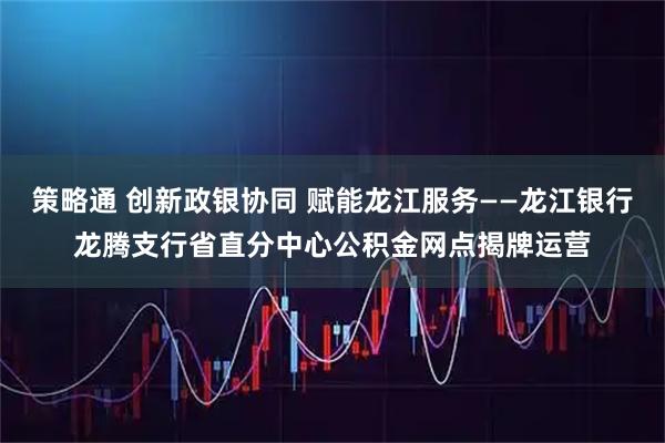 策略通 创新政银协同 赋能龙江服务——龙江银行龙腾支行省直分中心公积金网点揭牌运营